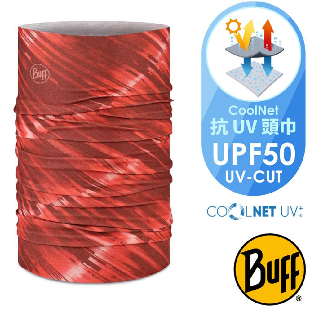 【西班牙 BUFF】Coolnet抗UV頭巾.超輕量彈性透氣魔術頭巾(吸溼排汗)/BF131369-425 熱情斑紅✿30E010